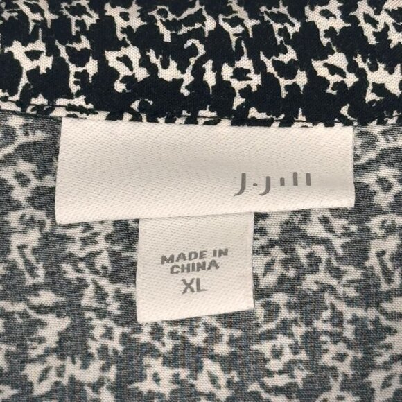 J. Jill Womens Black White pattern Button-Down Shirt to tunic size XL Rayon - Picture 4 of 10